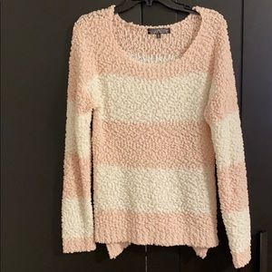 Pink and white sweater